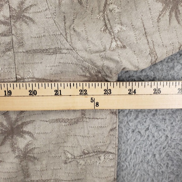 Columbia Shirt Mens Large Brown Button Up Casual Palm Fish All Over Print Aloha - Picture 13 of 13